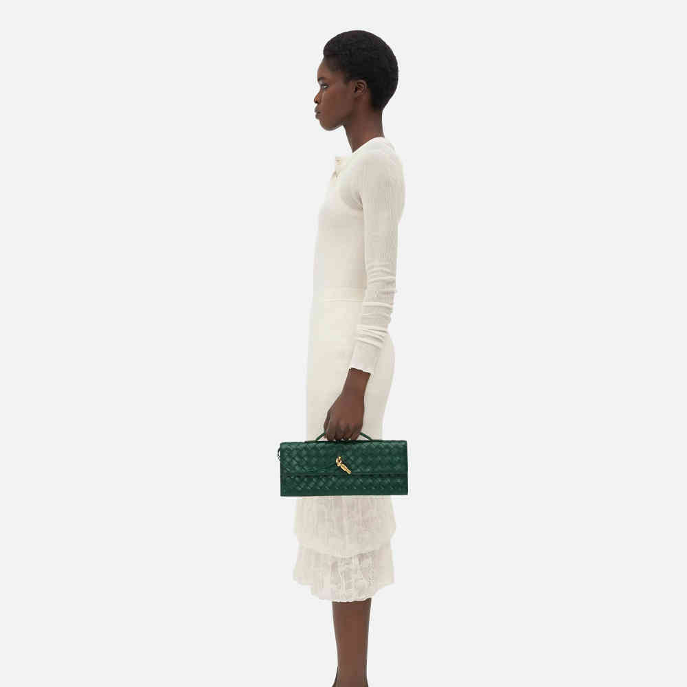 Bottega Veneta Long Andiamo Green Handbag-4