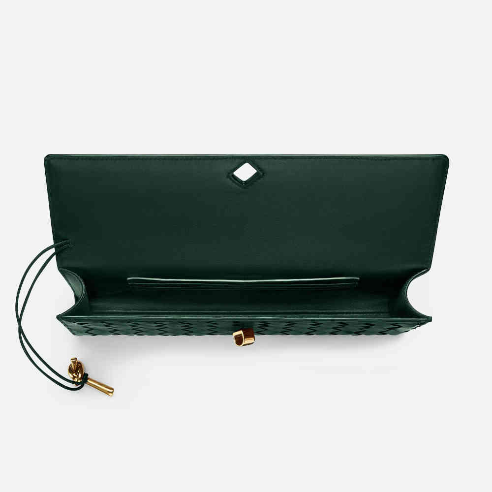 Bottega Veneta Long Andiamo Green Handbag-3
