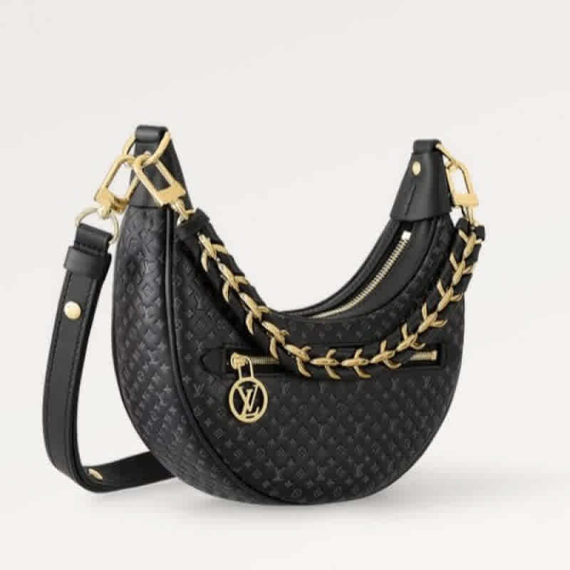 Louis Vuitton Vintage Loop Emossed Black Shoulder Cum Sling Bag-thumb-0