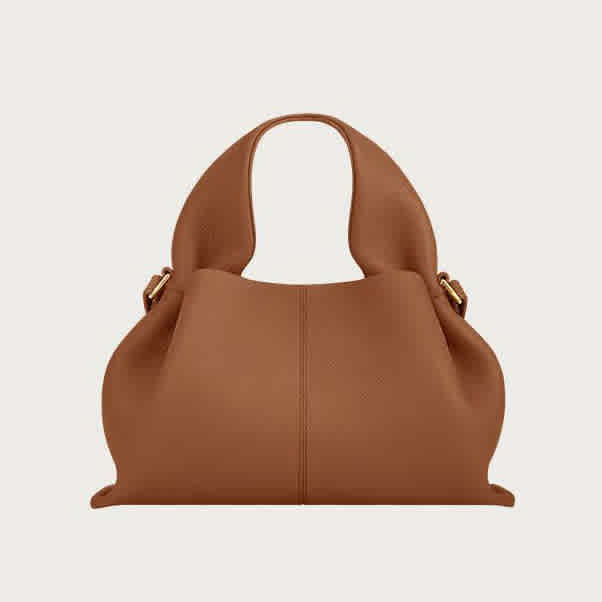 Brown Polene Numero Neuf Wine Handbag