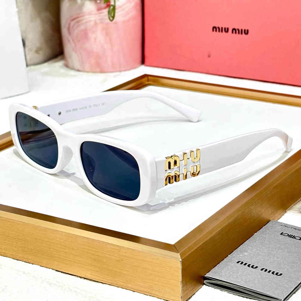 White Miu Miu Brown Premium Women's Sunglasses