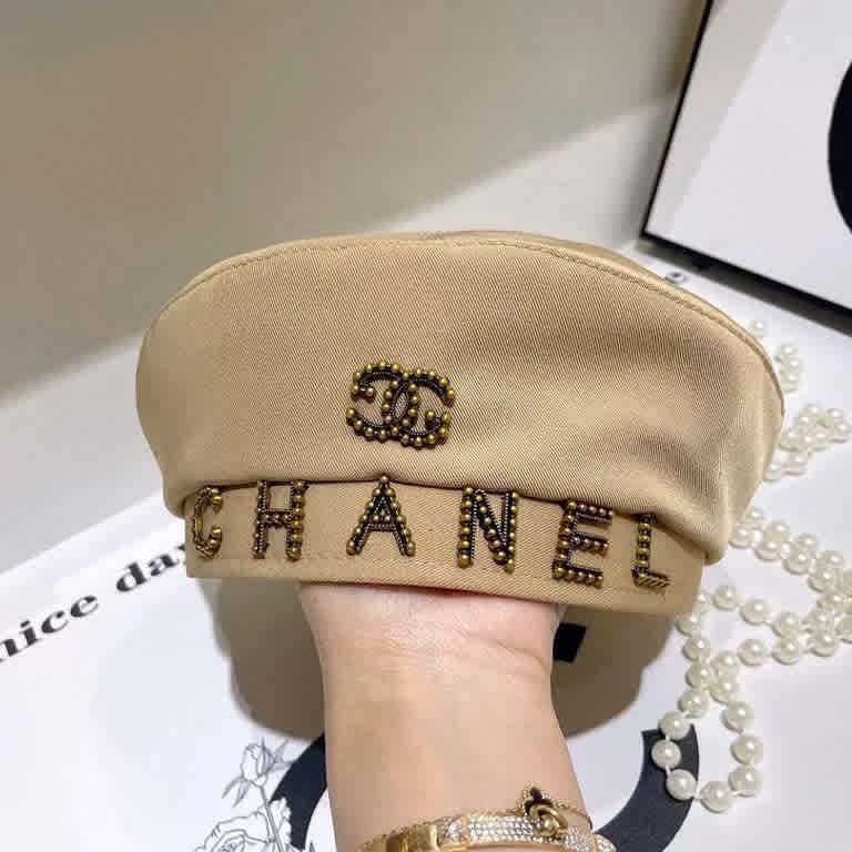 Chanel Khaki Beret Hat-1