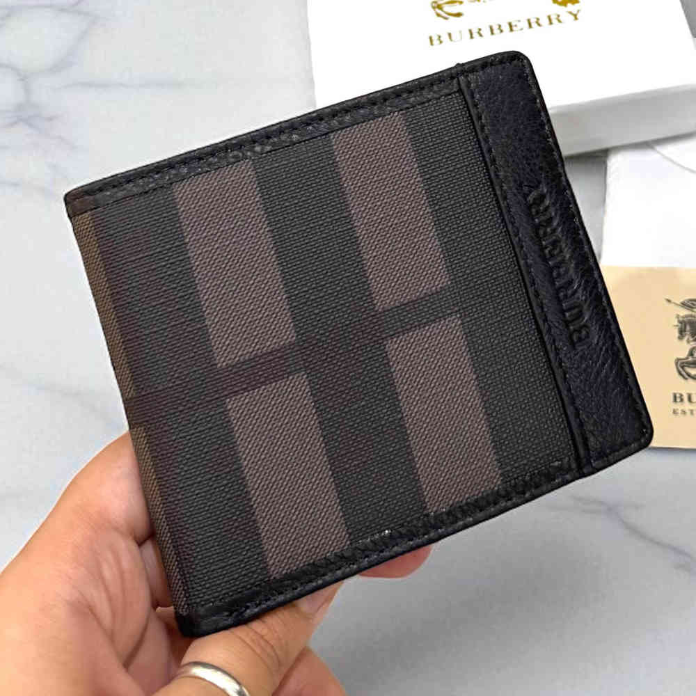 Burberry Black Premium Compact Wallet-3