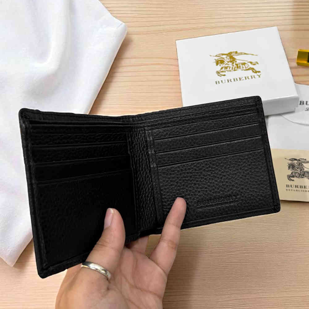 Burberry Black Premium Compact Wallet-2