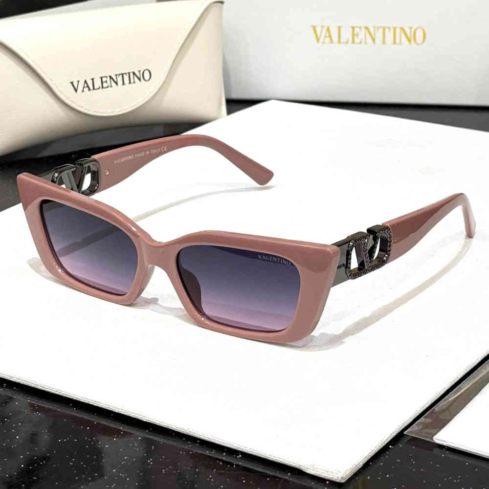 Rose Pink Valentino Brown Luxury Sunglasses