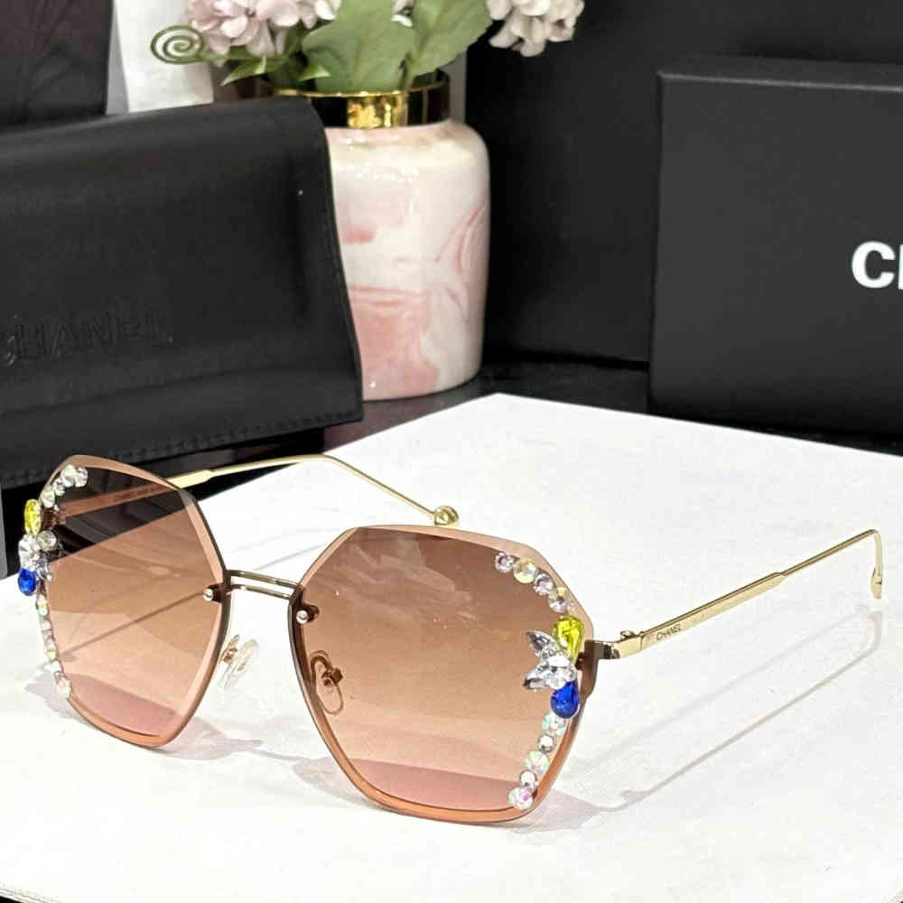 Light Brown Chanel Pink Premium Women's Sunglasses