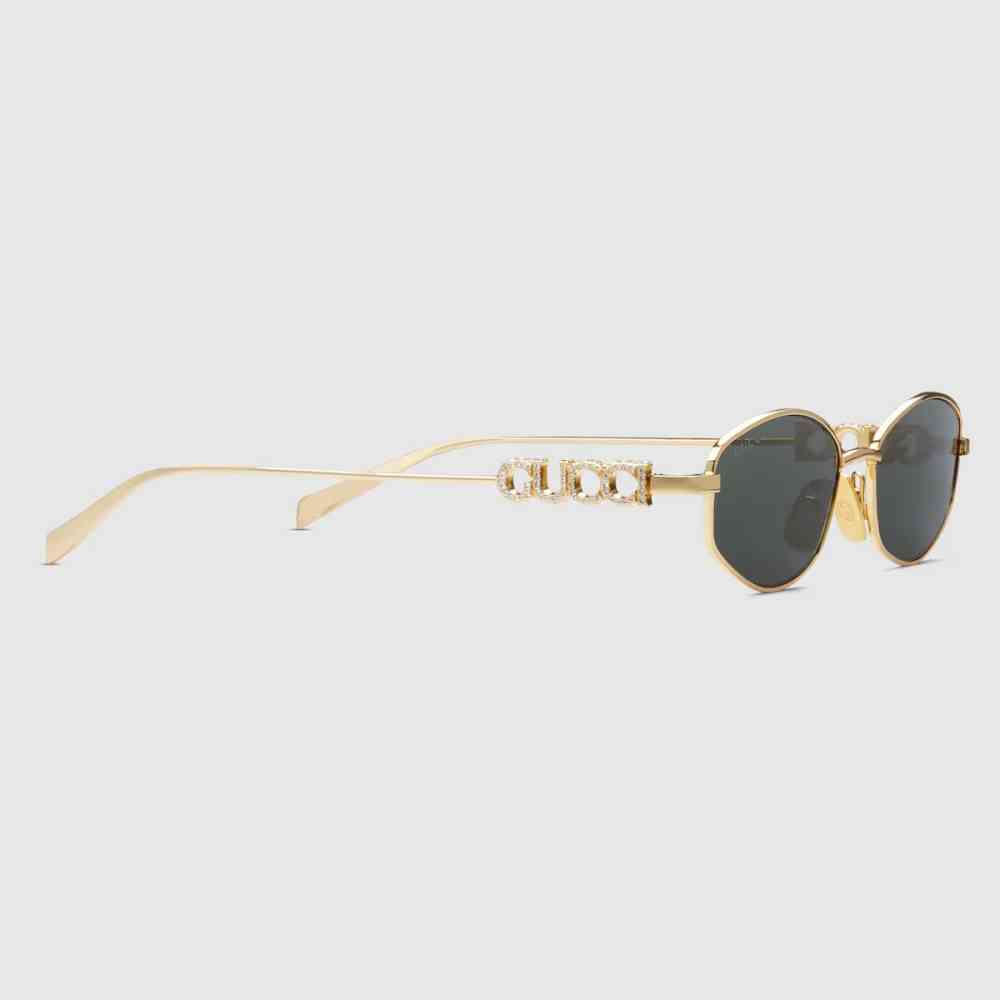 Gucci Oval Frame Black Premium Women's Sunglasses-1