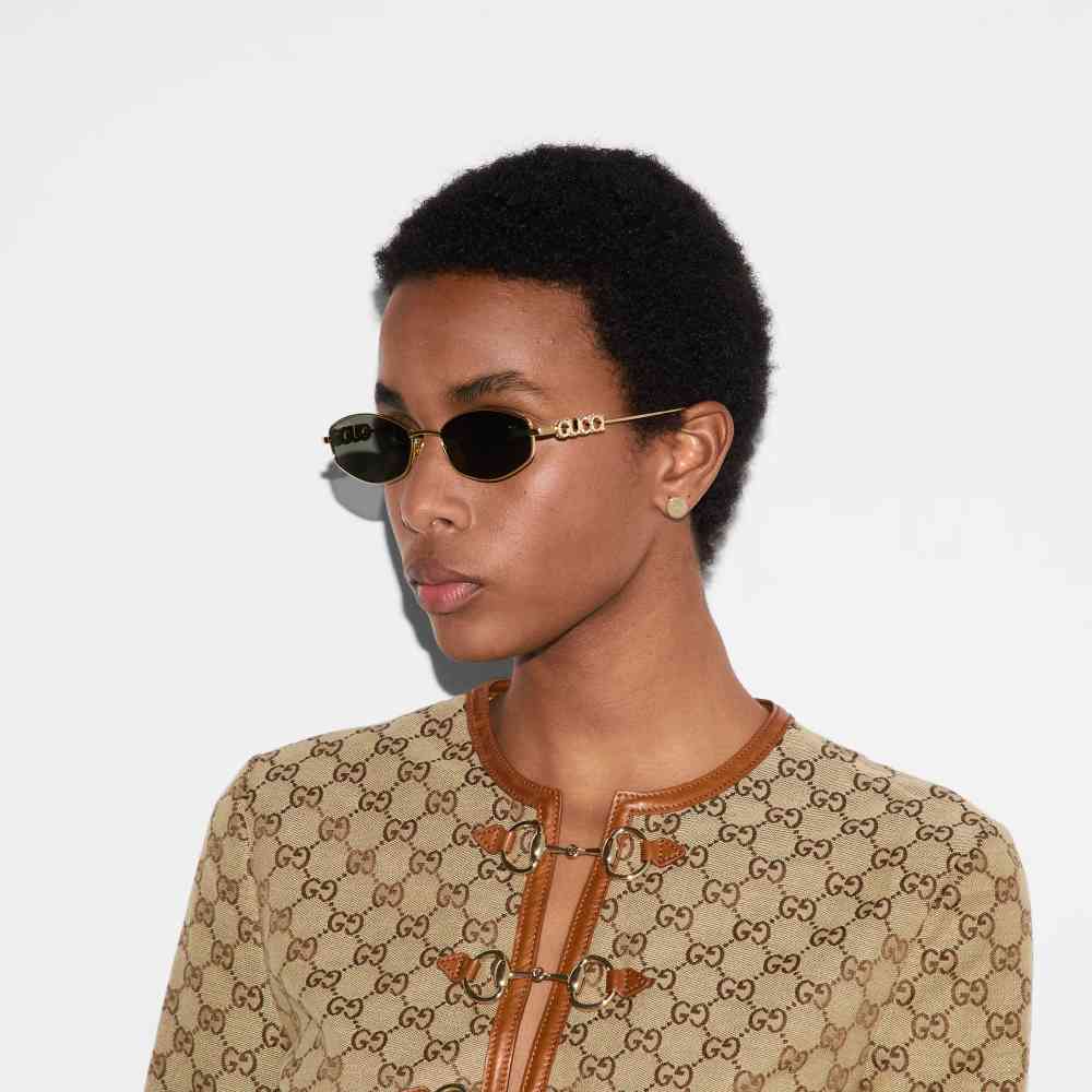 Gucci Oval Frame Black Premium Women's Sunglasses-3