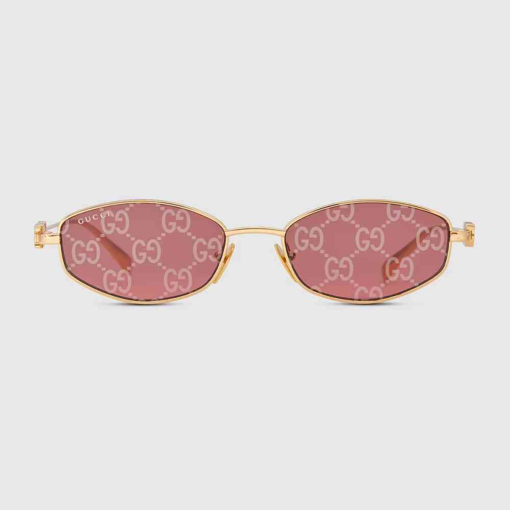 Pink Gucci Oval Frame Black Premium Women's Sunglasses