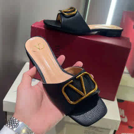 Black Valentino White Premium Quality Women's Flat Sandals