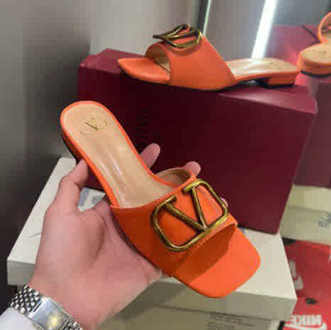 Orange Valentino White Premium Quality Women's Flat Sandals