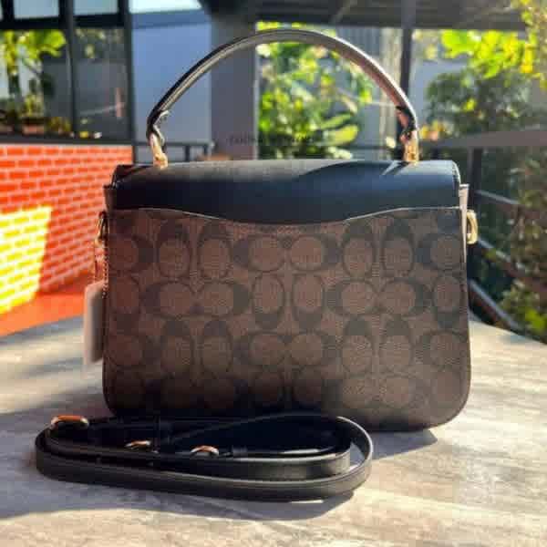 Coach Marlie Top Handle Black & Brown Premium Sling Bag-thumb-1