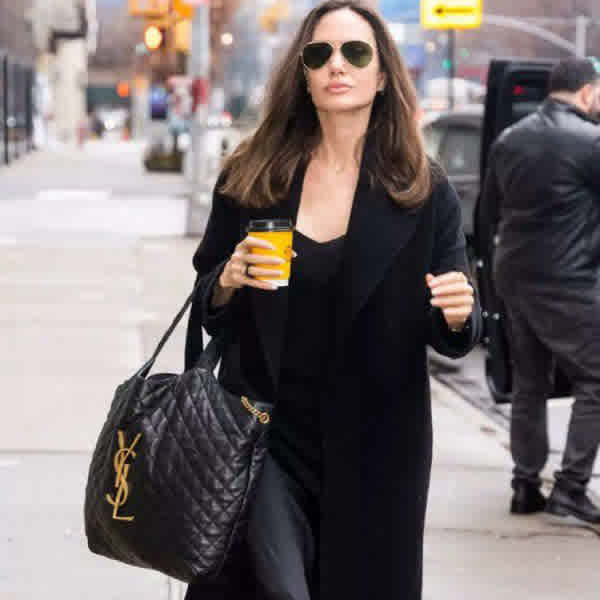 Saint Laurent Black Quilted Leather Maxi Icare Shopping Tote Bag-1