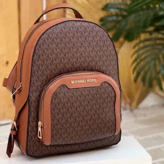 Michael Kors MK Jaycee Brown Backpack-thumb-1