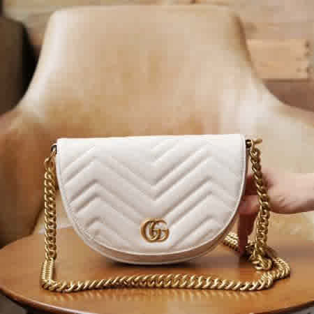 Gucci GG Marmont Moon Premium White Sling Bag-thumb-0