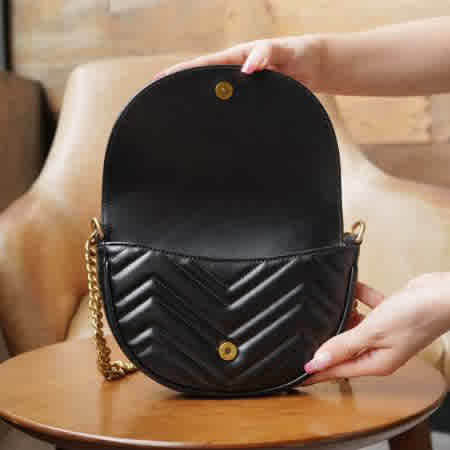 Gucci GG Marmont Moon Premium Black Sling Bag-thumb-1