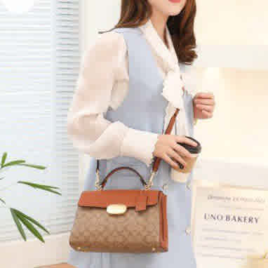 Coach Eliza Top Handle Brown-Premium Handbag-2