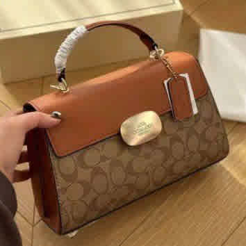 Coach Eliza Top Handle Brown-Premium Handbag-1