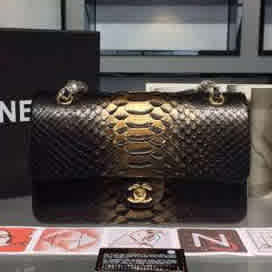 Chanel Jumbo Classic Snake Black & Golden Sling Bag-1