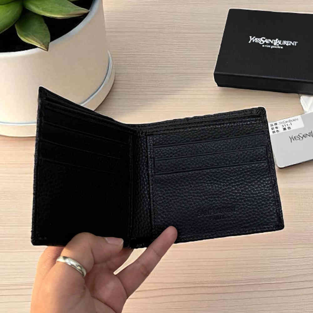 YSL Black Premium Compact Wallet-2