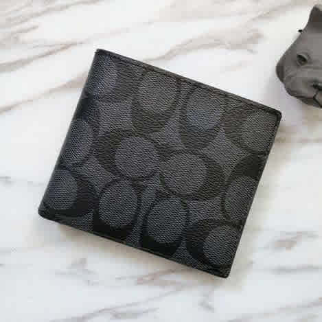 Coach Black Premium Compact Wallet-thumb-3