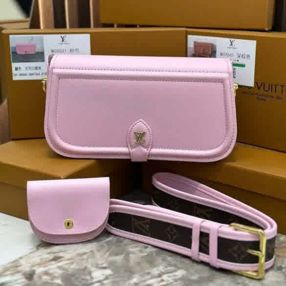Pink Louis Vuitton LV Canta Officer Black Sling Bag
