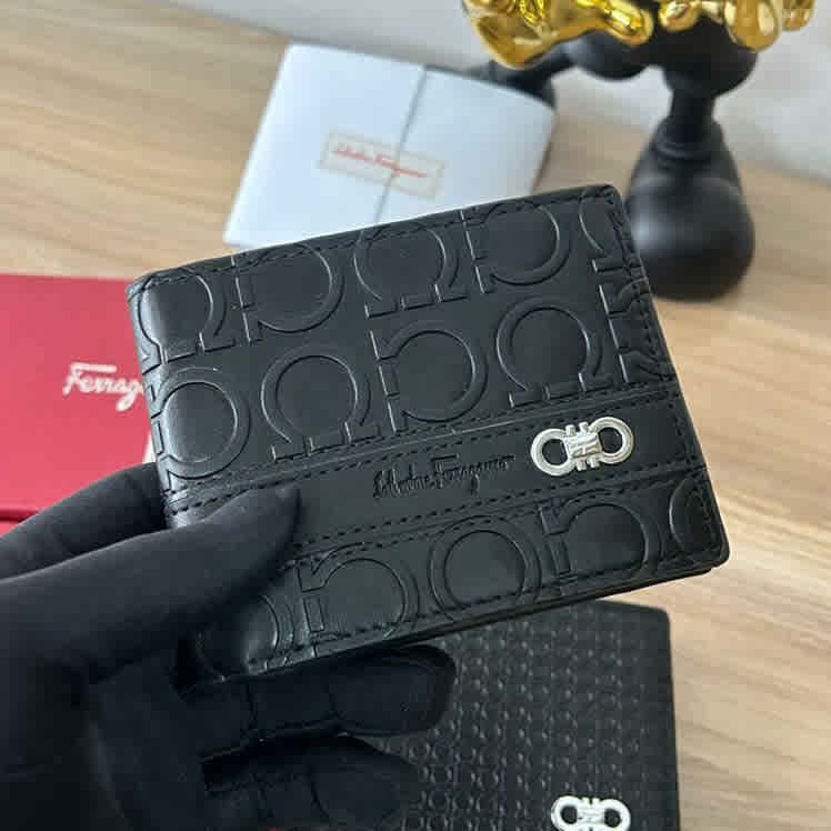 Ferragamo Black Premium Compact Wallet-1