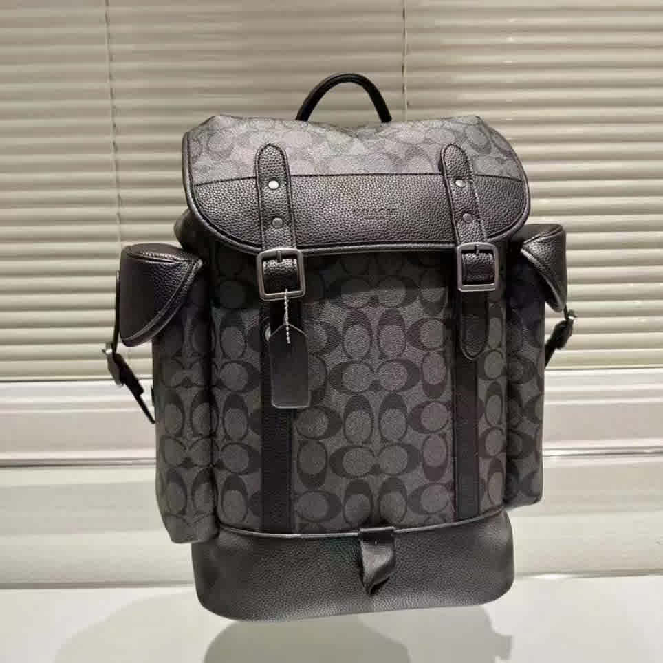 Coach Highend Black Leather Backpack-thumb-2