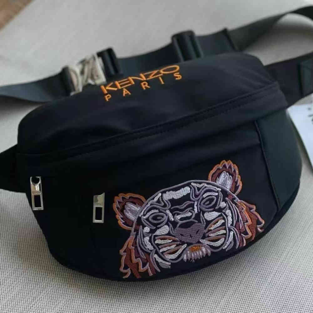 Kenzo Tiger Black & Orange Belt Bag-thumb-1