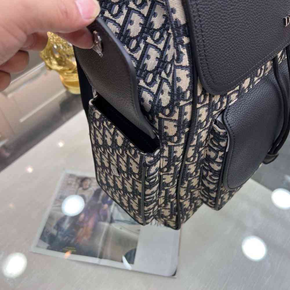 Dior Saddle Bag Black & White Backpack-thumb-6