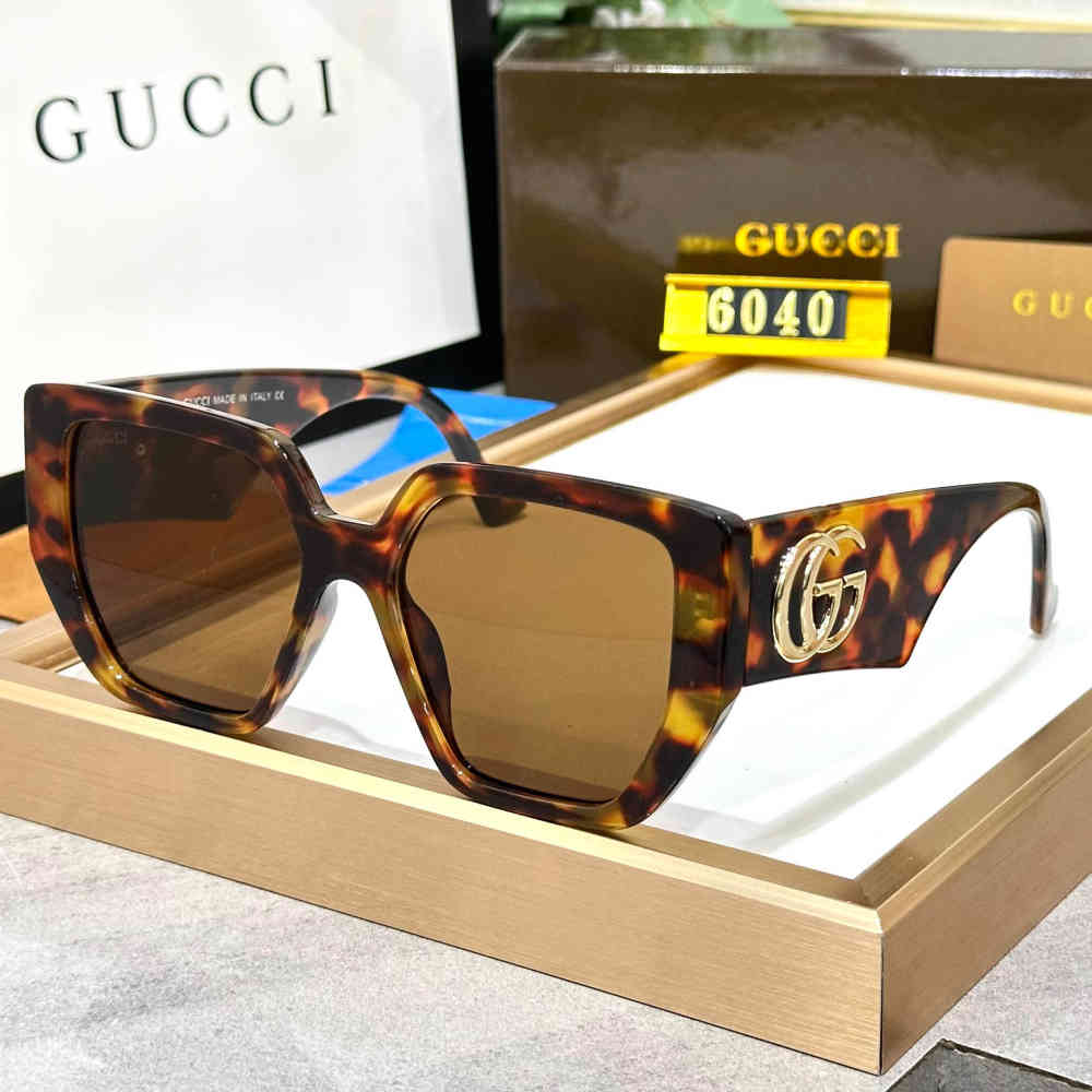 Brown Gucci White Premium Women's Sunglasses