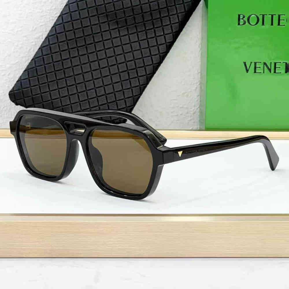 Brown Bottega Veneta Black/Silver Luxury Sunglasses