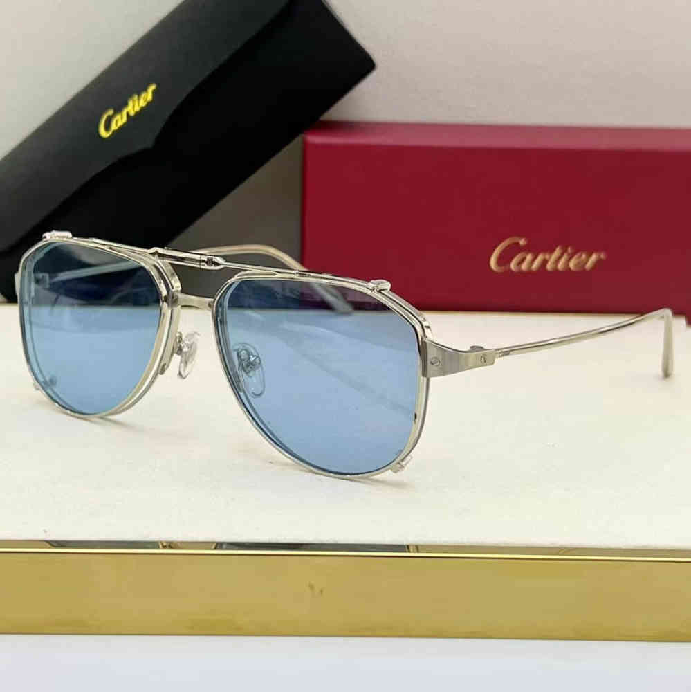 Blue Cartier Golden Luxury Sunglasses
