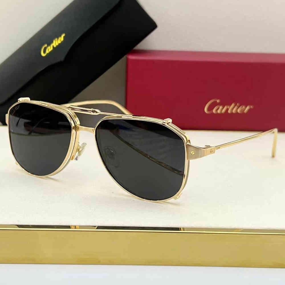 Golden/black Cartier Golden Luxury Sunglasses