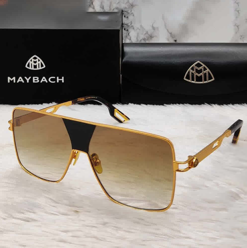 Brown Maybach Golden & Blue Luxury Sunglasses