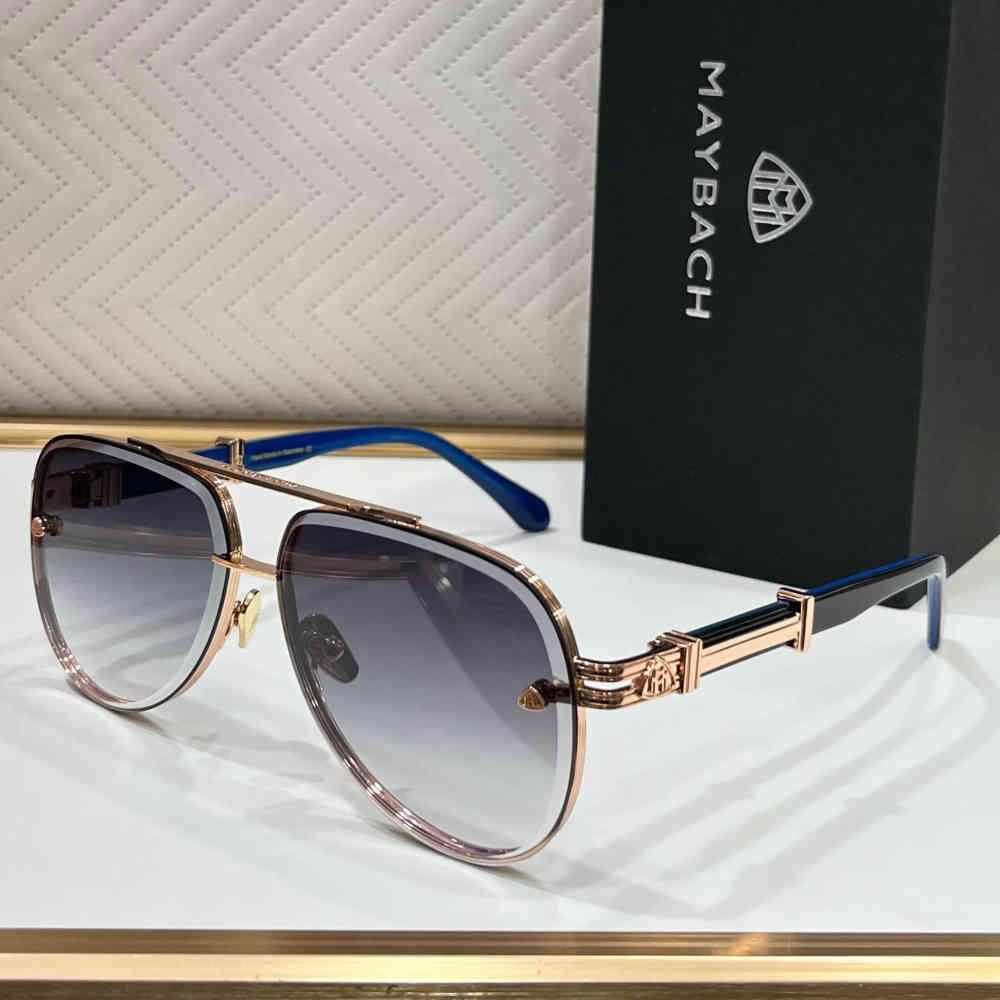 Blue Maybach Grey Luxury Frameless Sunglasses