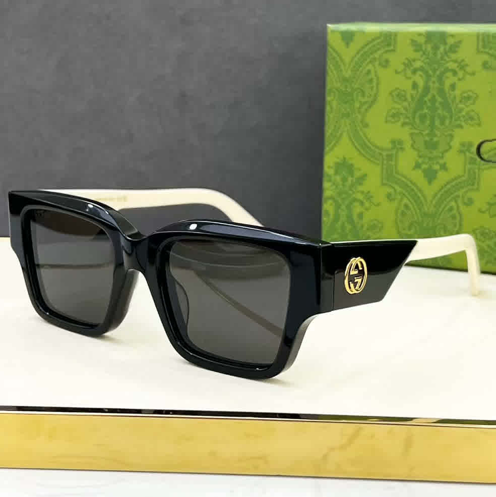 Black & White Gucci Black & Brown Luxury Sunglasses