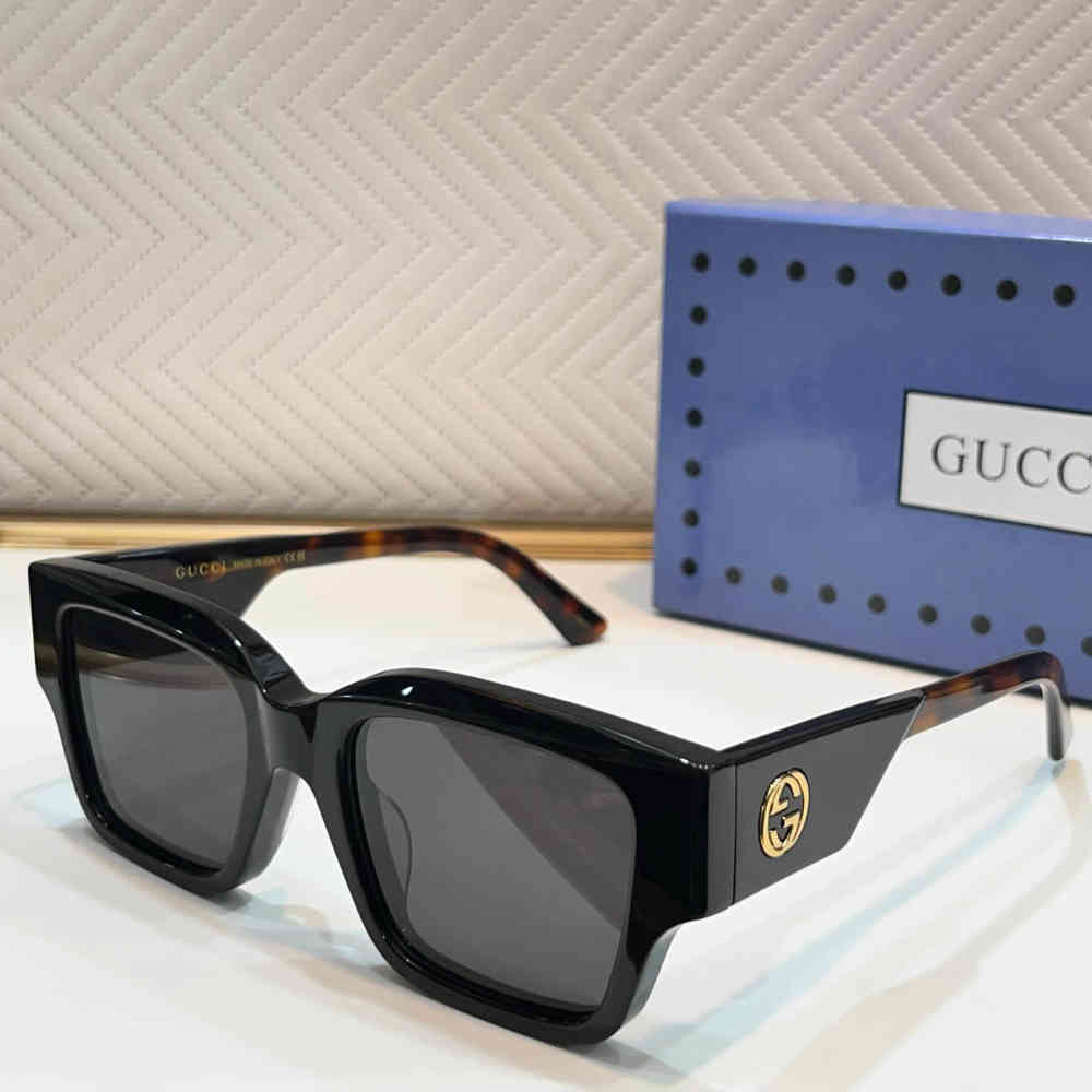 Black Gucci Black & Brown Luxury Sunglasses