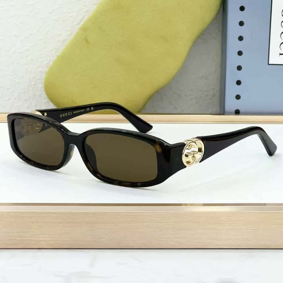Black Gucci White Luxury Sunglasses
