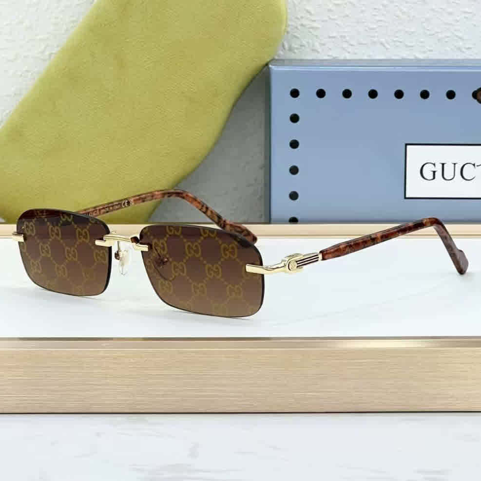Brown Gucci Blue Luxury Sunglasses