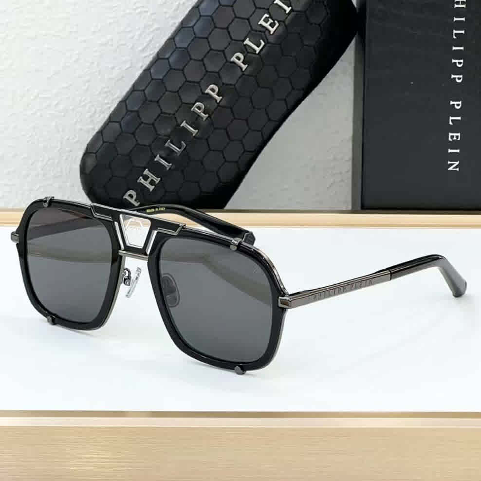 Black Philipp Plein Black/Golden Luxury Sunglasses