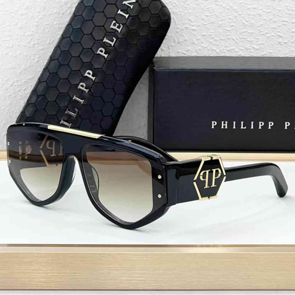 Black & Golden Philipp Plein Brown Luxury Sunglasses