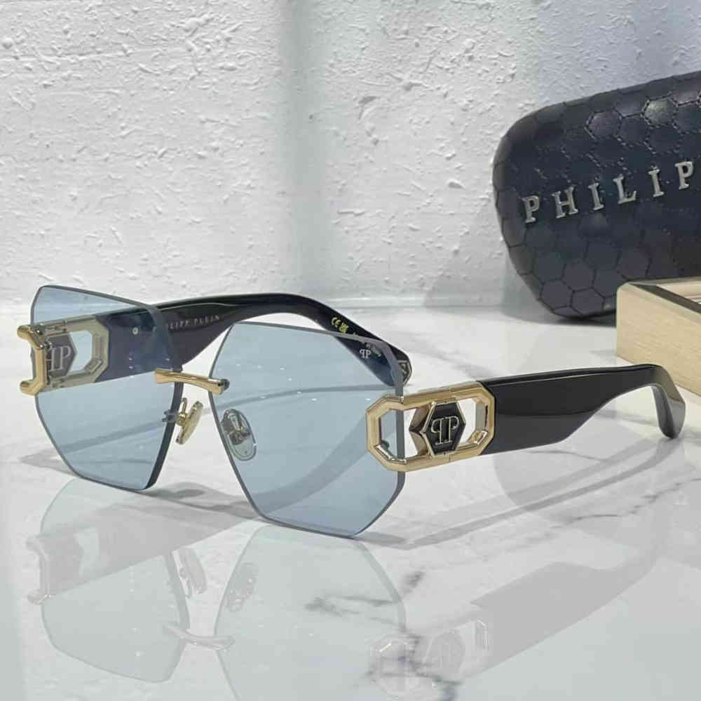 Blue Philipp Plein Brown Luxury Sunglasses