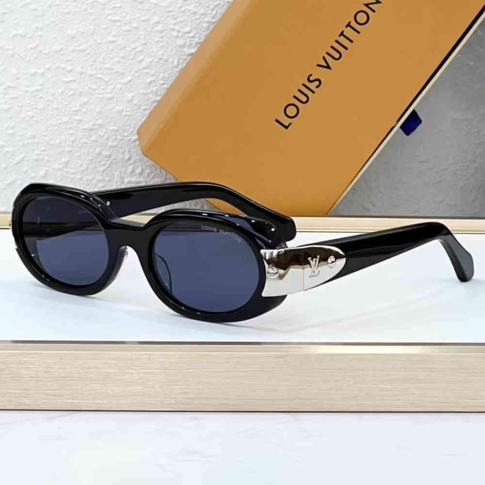 Black & Silver Louis Vuitton Black & Golden Luxury Sunglasses
