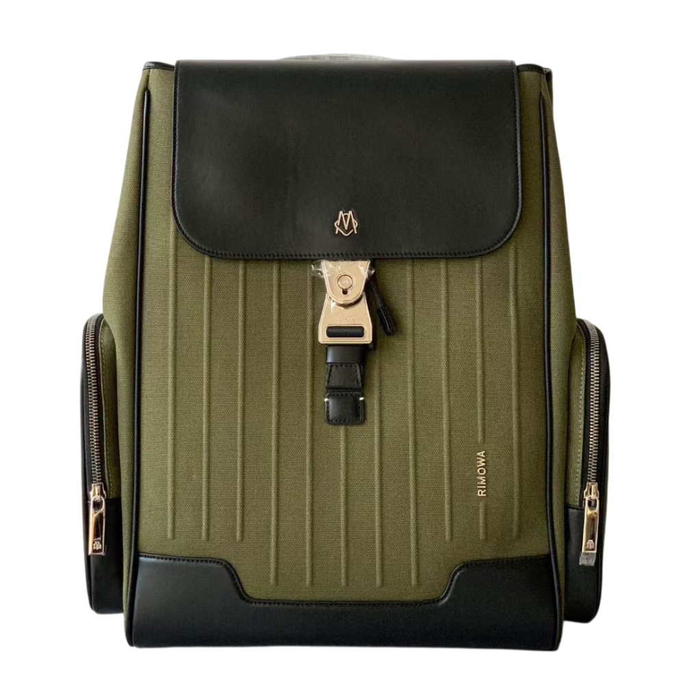 Green Rimowa Never Still Canvas Flap Large Backpack