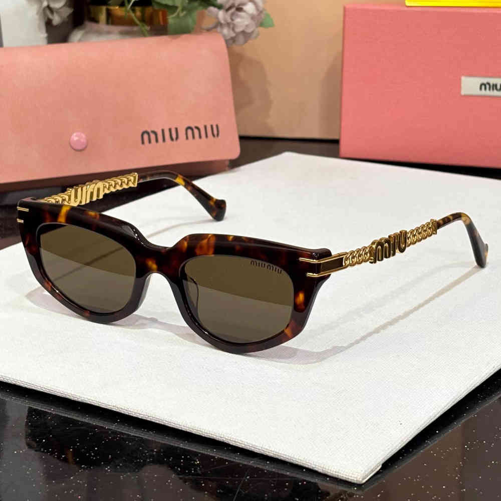 Brown Miu Miu Grey Premium Women's Sunglasses