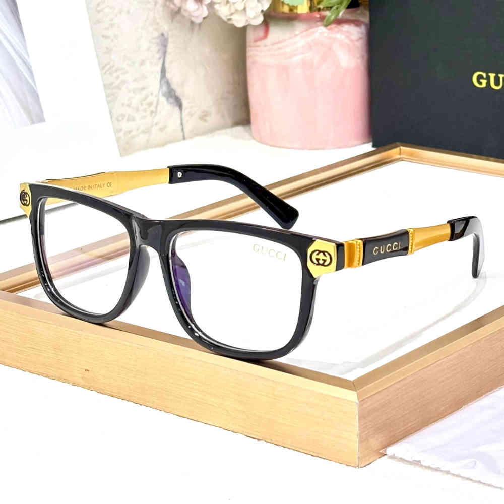 Golden Gucci Black & Silver Premium Sunglasses