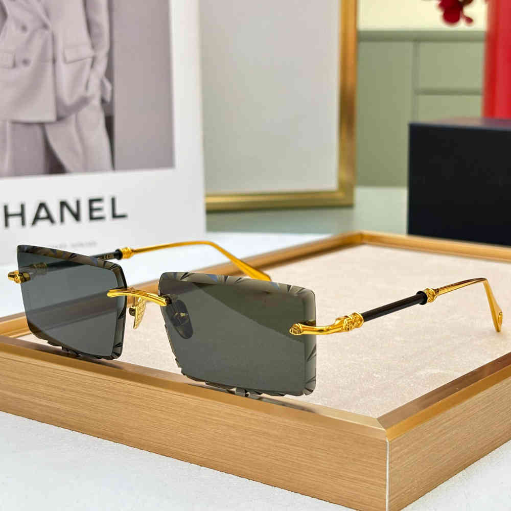 Black Maybach Rimless Grey Luxury Sunglasses