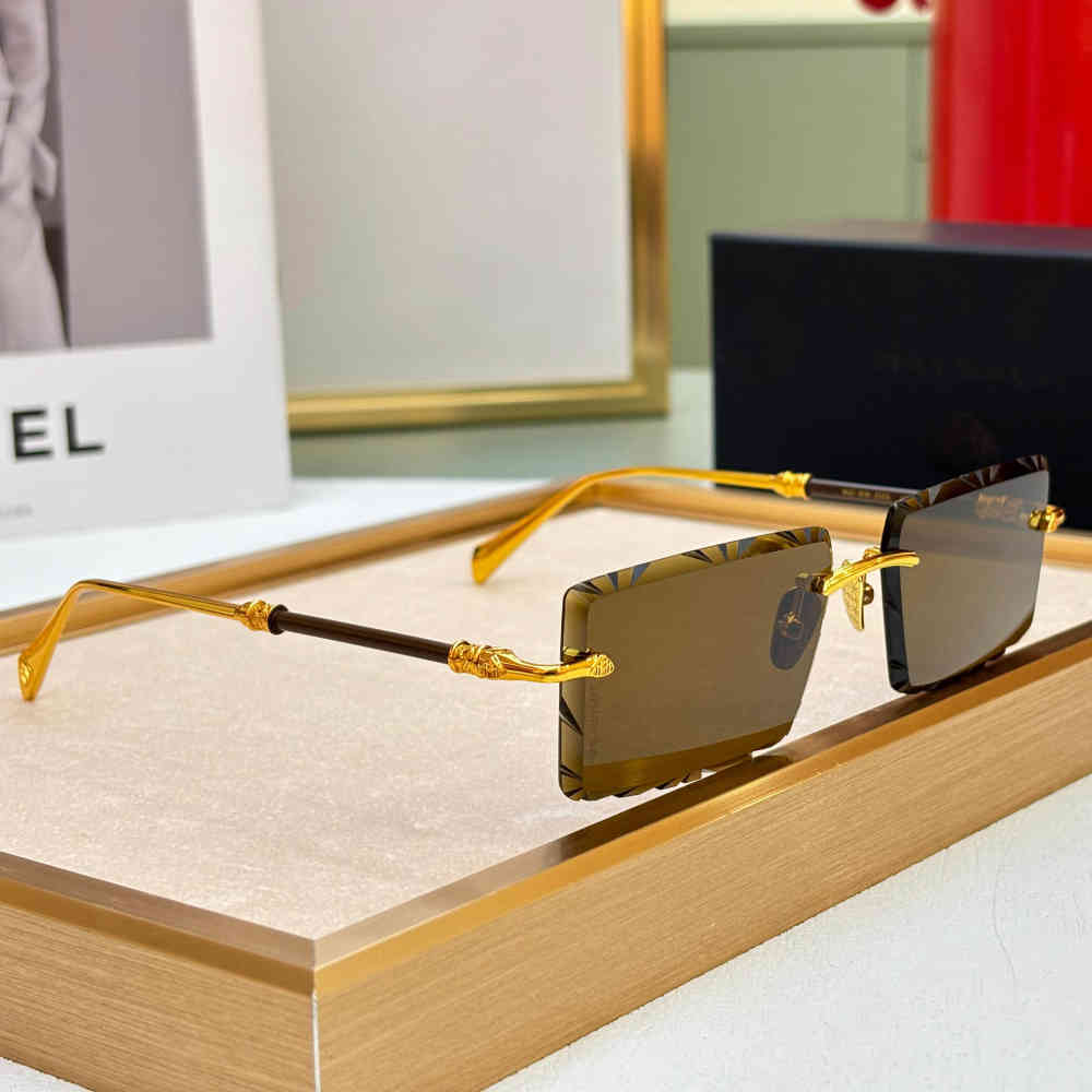 Maybach Rimless Brown & Black Luxury Sunglasses-1