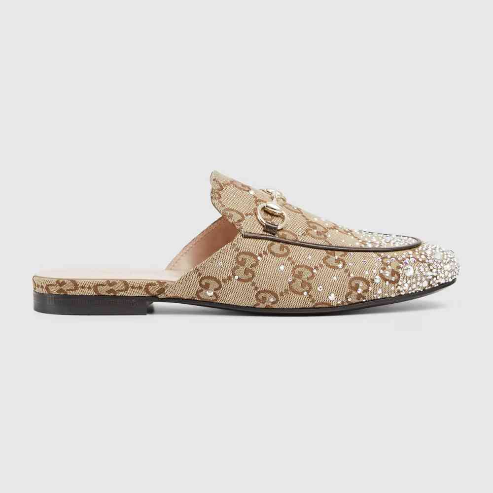 Gucci GG Women's Princetown Flat Sandals with Crystal Horsebit-1